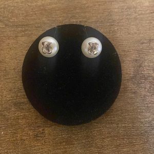 Tous Bear Stud Earrings Pearl